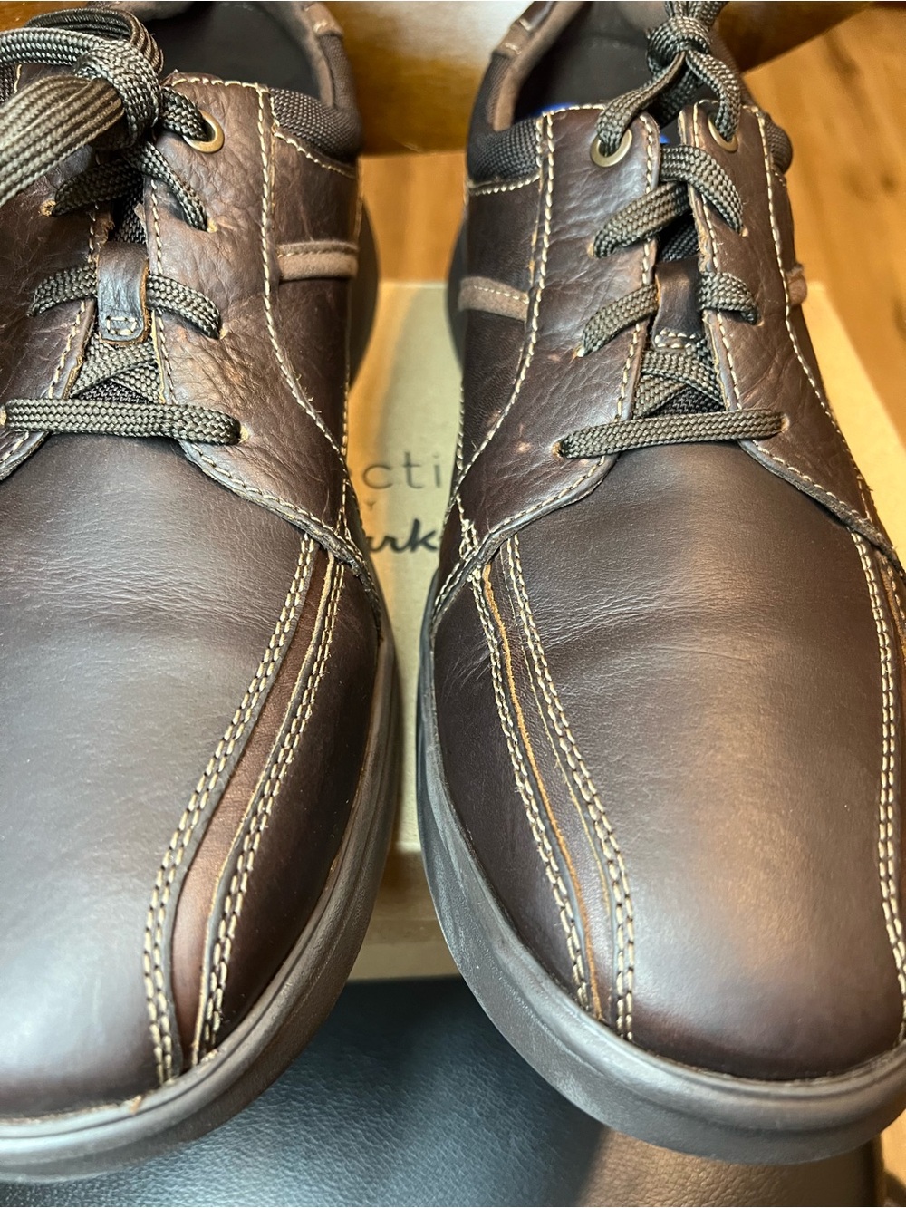 Clarks Men's Bradley Walk Dark Brown Tumbled Leather Oxford 13W New in box